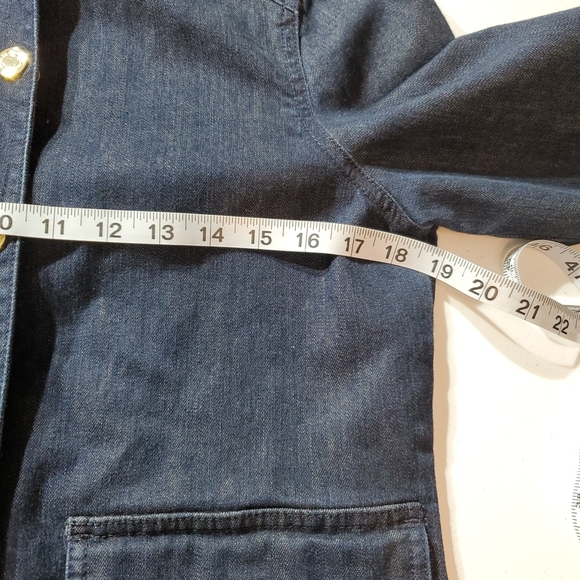 Womens Ralph Lauren Dark Blue Denim Jacket with Gold Details Med - Picture 5 of 11